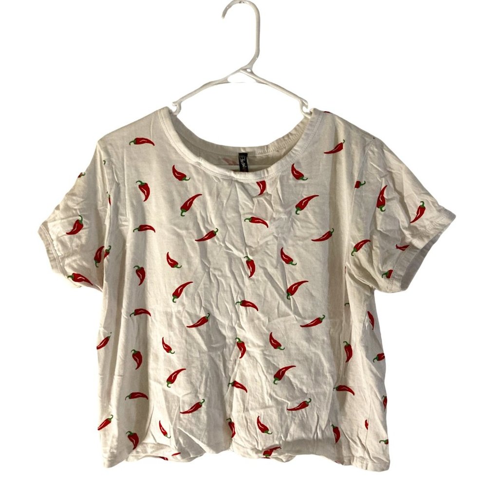 CROP CHILLI PEPPER TOP SIZE LARGE